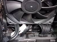 Fan tight against cables