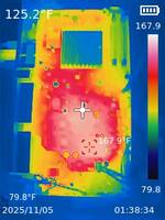 Thermal image of whole motherboard