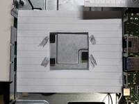 Paper template on the chassis - rough location