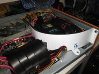 Plastic sheet in place (forces fresh air down to CPU cooler)