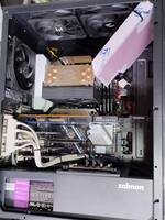 GPU installed and airflow baffle in place